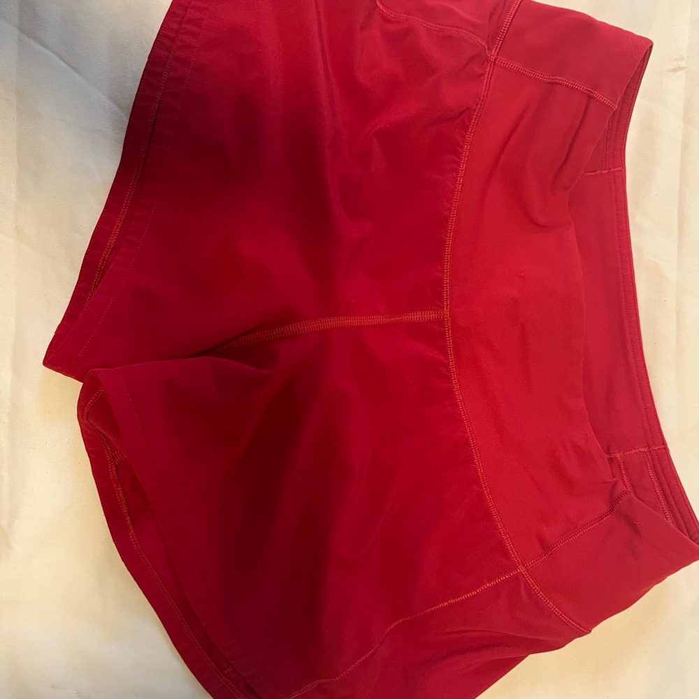Lululemon Athletica Red Athletic Speed Up mid-Rise lined shorts